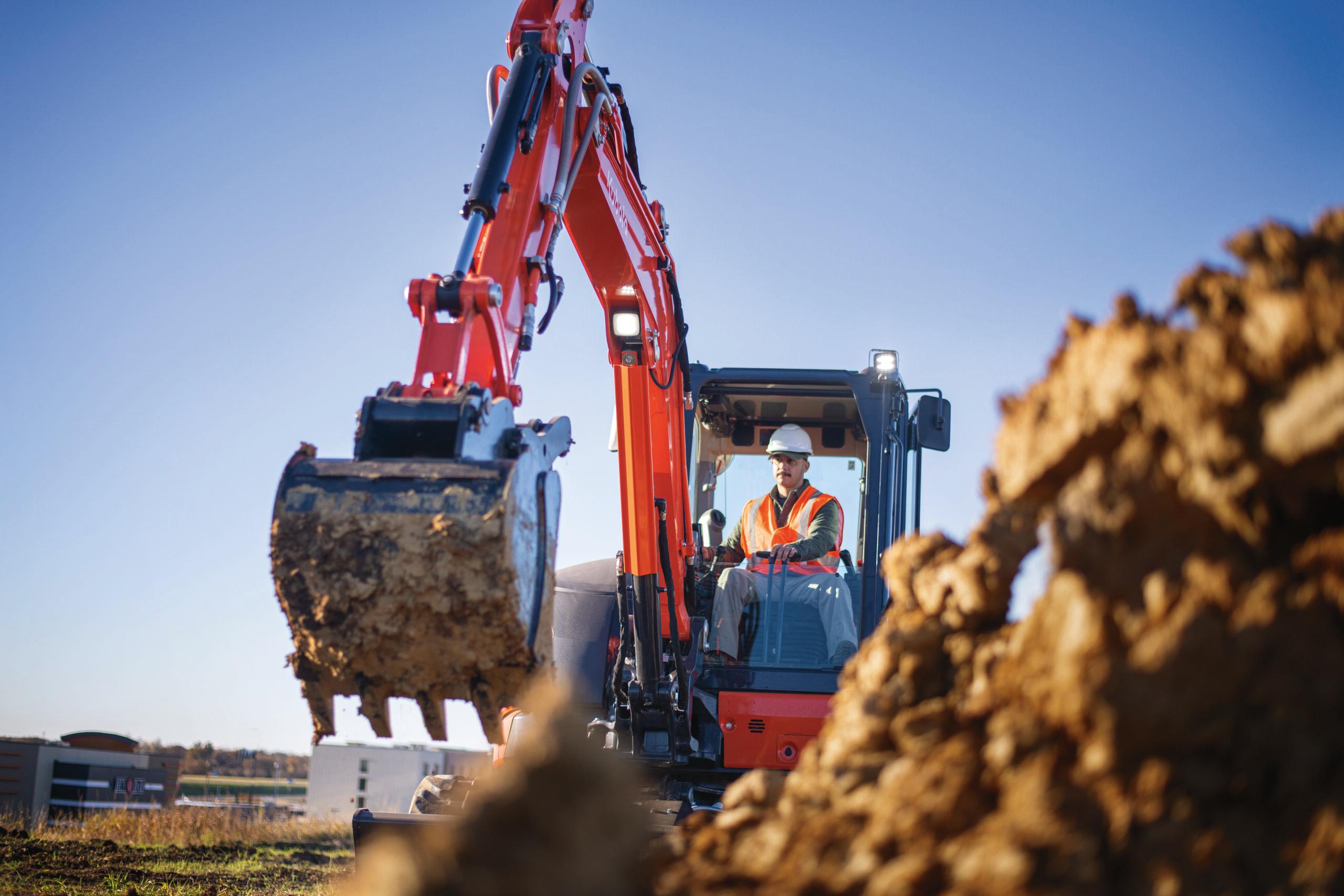 man operating Kubota U48 excavator