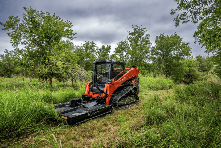Track Loader using front mower attachment