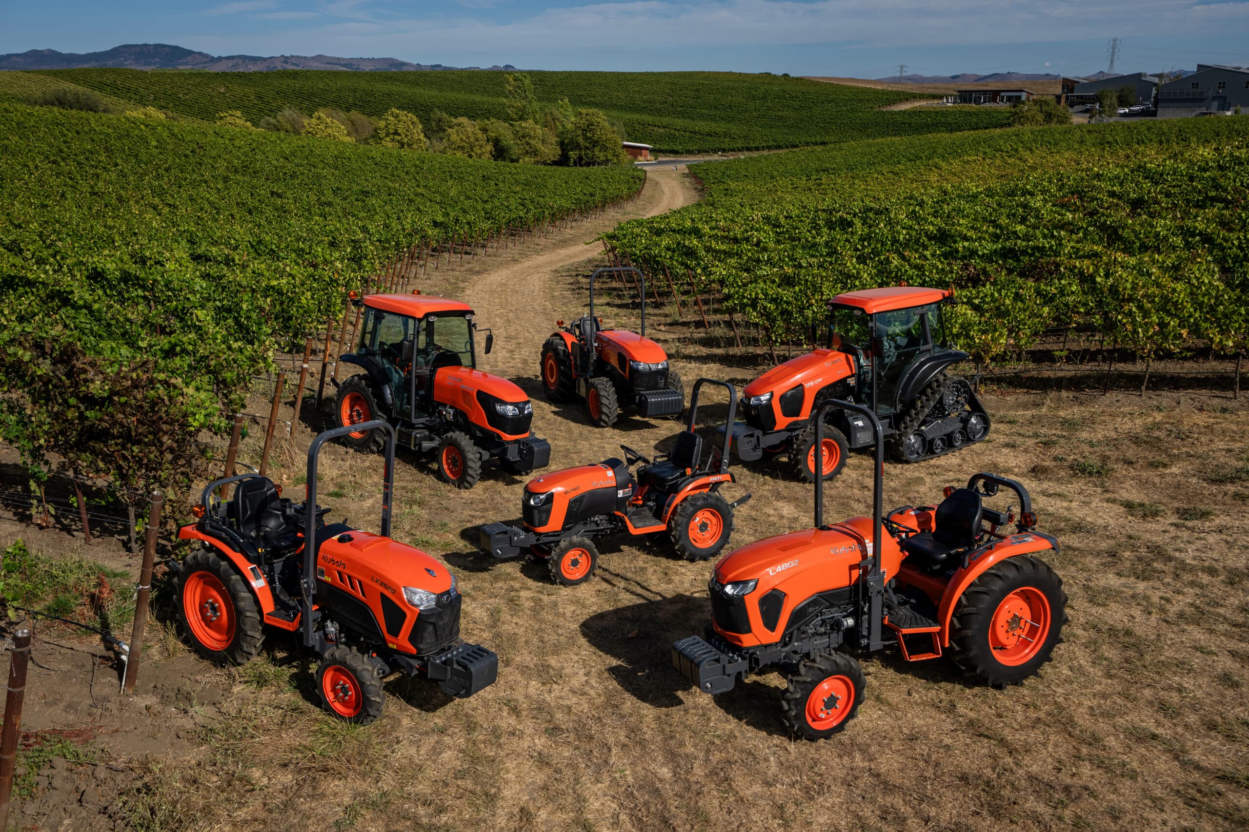Kubota Tractors in vineyard